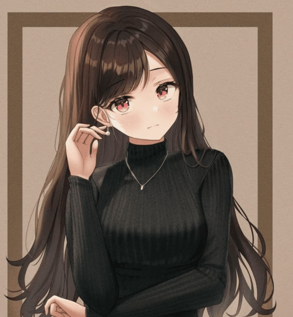 aesthetic anime girls with brown hair