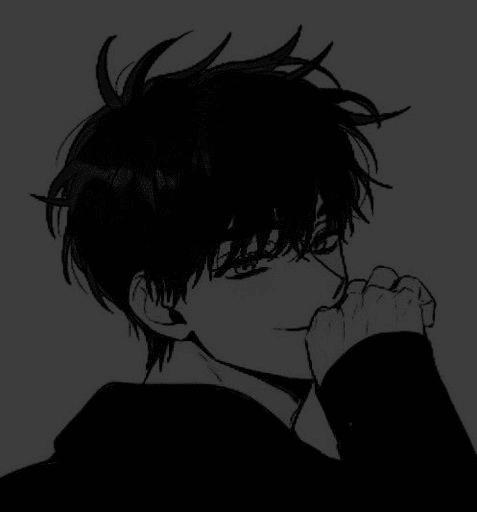 black and white aesthetic anime boy pfp