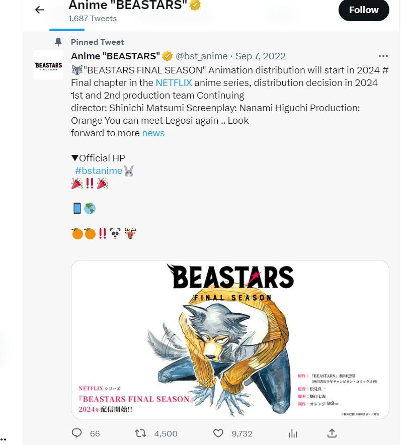 beastars season 3 twitter announcements